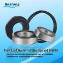 Front Load Washer Tub Bearings and Seal Kit Compatible for LG & Kenmore Etc Replacement Part 4036ER2004A 4036ER4001B 4280FR4048E 4280FR4048L - Black