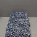 Yimobra Bathroom Rug Set 2 Piece, Soft Absorbent Microfiber Bath Mat Set, Non Slip Machine Washable Dry, Plush Shaggy Shower Rugs for Bathroom Floor, 32"x20"+24"x17", Denim Blue and White