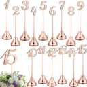 Maitys 15 Pcs Metal Table Numbers 1-15 with Weighted Base 8 Inch Table Number Stands for Wedding Reception, Party, Anniversary, Birthday Banquet(Rose Gold)