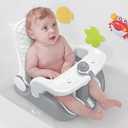 BabyBond Baby Bath Seat with Sitting & Lying 2 Modes, 3Speed Adjustment, Powerful Suction Cups, Infant Bathtub Chair with Soft and Comfortable Towel, Folding and Hanging