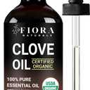 Organic Clove Essential Oil  100% Pure, USDA Certified Clove Bud Oil for Teeth & Gums, Toothache Relief, Hair Growth & Aromatherapy  Premium Cloves Oil for DIY Wellness by Fiora Naturals (1 Fl Oz (Pack of 1))