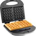 Elite Gourmet MaxiMatic Electric Nonstick Belgian Waffle Iron Snack Maker Machine, Breakfast, Sandwiches, Compact & Portable, 2 Slice, Black