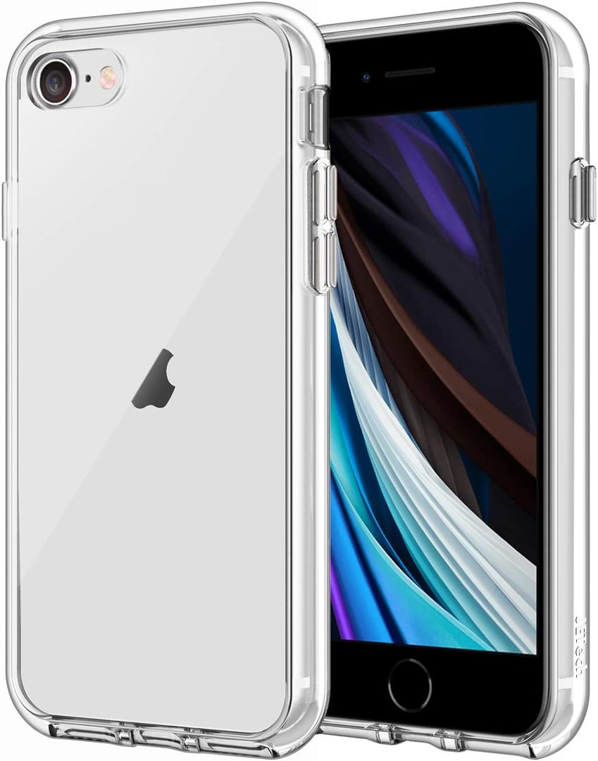 JETech Case for iPhone SE 3/2 (2022/2020 Edition), iPhone 8 and iPhone 7, 4.7-Inch, Non-Yellowing Shockproof Phone Bumper Cover, Anti-Scratch Clear Back (Clear)