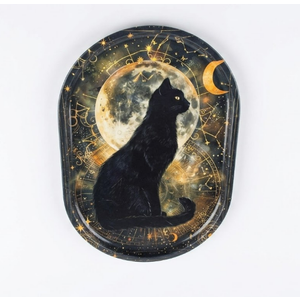 Smooth Surface Gaming Mousepad and Coaster Set, Beautifully Patterned Non-Slip Rubber Mousepad Suitable for Office and Home Mousepads, Divination Black Cat