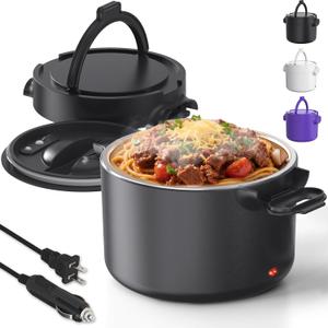 Electric Lunch Box, 33OZ Portable Food Warmer | 100W Rapid Heating & Leak-Proof 304 Stainless Steel | 3-in-1(Car 12V/24V & Home 110V) | Perfect for Work/Travel,On-the-Go,Ideal Gift for Men & Women