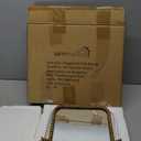 Vintage Desk Makeup Mirror, 12" L x 7.9" W Antique Gold Vanity Table Mirror, Metal Framed Rectangular Small Standing Mirrors with Beaded, 360 Adjustable Rotation for Tabletop, Bedroom