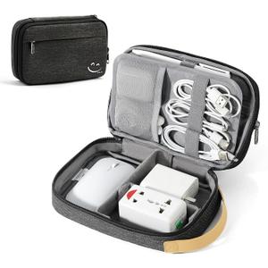Travelkin Cord Organizer Travel, Electronic Organizer Travel Case, Cable Organizer Bag For Cords,Chargers Phone, Sd Card,Usbs (Black) (Medium)