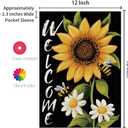 3 x CROWNED BEAUTY Garden Flag Sunflower Double Sided 12x18 Summer Decor for Outside Yard