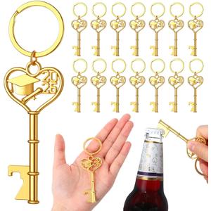 Misdary 50 Pcs Graduation Party Favors for Guests Graduation Cap Bottle Openers 2026 Graduations Keychain Class of 2026 Graduations Thank You Party Favors Souvenirs for Guests (Golden)