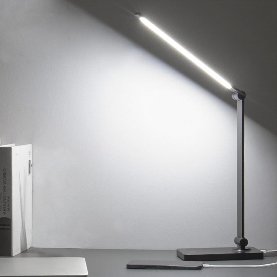 DWEPTU Rechargeable Desk Lamp LED Desk Lamps Eye-Caring Desk Lamps Dimmable Office Lamp with USB Chager Touch Control for Home Office Student Dormitory