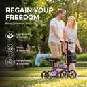 BlessReach Knee Scooter for Adults for Foot Injuries, Dual Braking System | 300lbs Foldable Leg Scooter, 120° Turning, PadAdjustable Height, Storage Bag,Crutch Alternative for Ankle Recovery, Purple