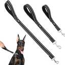PUPTECK Reflective Short Dog Leashes - 3 Packs 2.5ft/ 1.5ft/ 1ft Nylon Leash with Strong Clip, Soft Padded Handle, Durable Training Leash for Large Small Medium Dogs Walking Outside, Black