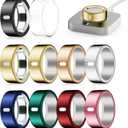 10 Pack Cover Compatible for Oura Ring 4/Gen 3 Heritage/Gen 3 Horizon,(NOT Compatible with Oura 4 Ceramic),Charging Directly,Rugged TPU Elastic Finger Protector for Workout Women Men-Size 8 (2Gold+Silver+Rosegold+Other 6-Colors)