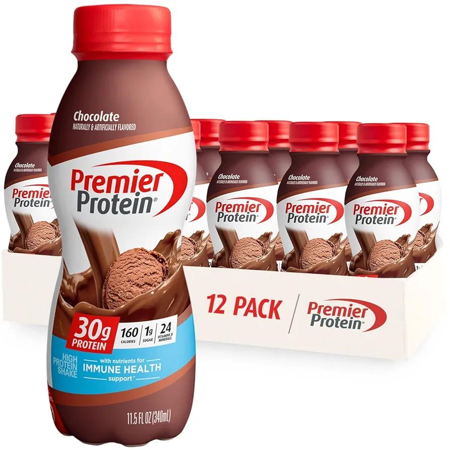 Premier Protein Shake, Chocolate, 30g Protein 1g Sugar 24 Vitamins Minerals Nutrients to Support Immune Health, 11.5 fl oz (Pack of 12), Best By Sep 11 25