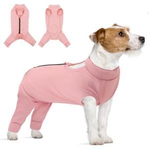 KOESON Dog Recovery Suit Hind Leg, Recovery Sleeve for Female Male Dogs, Doggie Leg Sleeve to Stop Licking, Pet Rear Leg Wound Cover, Dog Spay Onesie for Wound Heal Care (X-Small, Pink) KOESON Dog Recovery Suit Hind Leg, Recovery Sleeve for Female Male Dogs, Doggie Leg Sleeve to Stop Licking, Pet Rear Leg Wound Cover, Dog Spay Onesie for Wound Heal Care (X-Small, Pink)