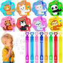 32 Pack Kids Valentines Day Cards with Mini Bubble Wands Valentines Day Gifts for Kids Classroom, Valentines for Kids School Valentines for Class Exchange Cards Prizes Party Favors for Boys Girls