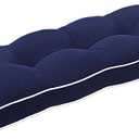 Favoyard Outdoor Bench Cushion 48 x 16 Inch Water-Resistant & 3-Year Fade Resistant Patio Furniture Cushions Tufted Garden Seat Pads for Indoor/Outdoor Porch Sofa Settee Couch with Ties, Blue