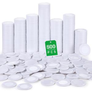 Leitee 500 Pcs White Plastic Poker Chips Bulk 1.5 Inch Mini Bingo Chips Tokens Markers Blank Casino Counting Discs Learning Math Counters for Adults Interlocking Game Counting Reward Card