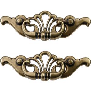 2pcs 86mm/3.38" Hole to Hole Antique Drawer Pulls 152mm/5.98" Length Decorative Cabinet Handles Retro Dresser Pulls Handles for Closet Furniture Wardrobe, with Screws