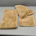 Fancy Linen 3pc Solid Non-Slip Bath Mat Set Bathroom U-Shaped Contour Rug, Mat and Toilet Lid Cover New # 6 (Taupe)