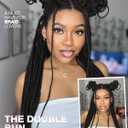 quickwig Senegalese Twist Long Braided Wig 26 Inches Square Knotless Twist Braided Wigs for Black Women Glueless Full Lace Braids Wigs Pre Plucked with Baby Hair Synthetic Twist Hair Black Color