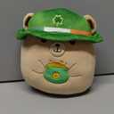 St Patricks Day Teddy Bear Stuffed Animal,8 Inch St Patrick's Day Plush with Green Hat and Golden Can, Cute and Soft Teddy Bear Plush Toy Gifts for Kids,Home Party Irish Decorations
