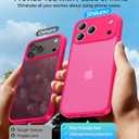 for iPhone 17 Pro Max Case, [Ribbed Non-Slip Sides] [Military-Grade Drop Protection] [Full Camera Protection] Anti-Yellow Soft-Touch Shockproof Slim Phone Case for iPhone 17 Pro Max, Hotpink