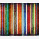 Ambesonne Stripes Bath Mat, Vertical Lines Colorful Retro Bands Damage Effects Old Fashion Weathered Display, Plush Bathroom Decor Mat with Non Slip Backing, 30.2" x 20", Orange Brown