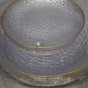 Rubtlamp 60Pcs Clear Plastic Plates,Clear Disposable Plates With Gold Rim,Heavy-duty Gold Plates,Hammered Party Plates Include 30Clear Dessert-Platos,30Dinner-Platos for Wedding, Party