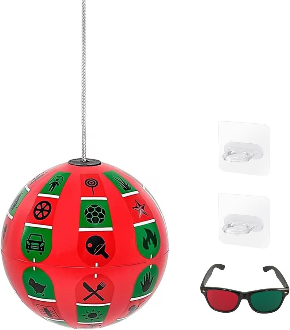 Marsden Ball Vision Therapy with Letters for Hand-Eye Coordination and Visual, Visually Impaired Estrabismo Amblyopia Vision Children Eye Therapy Training Improve Ball (Red)