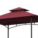 OIPUNSHLE Grill Gazebo Replacement Canopy Top, 5'x8' Top Double Tiered Replacement Canopy Roof, Grill Shelter Cover Roof Fit for Gazebo Model L-GG001PST-F (Grey)
