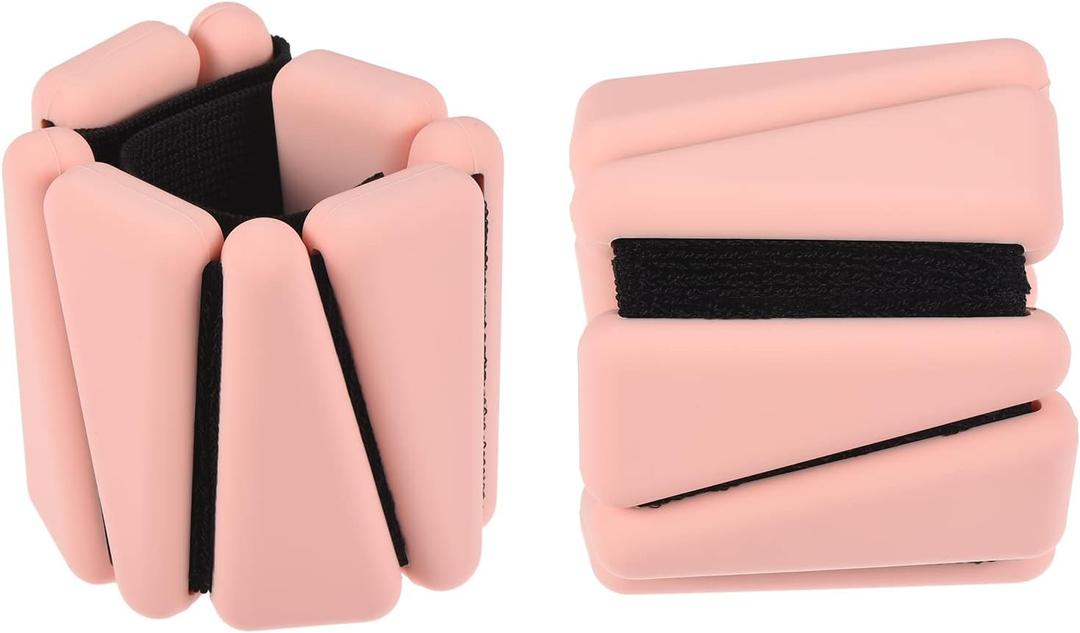 PATIKIL Ankle Weights for Women, 2Lbs Total (1Lb Each) Adjustable Wrist Weights with Removable Weights Arm Weights for Women & Men Yoga Training Walking Jogging Aerobics (Pink)