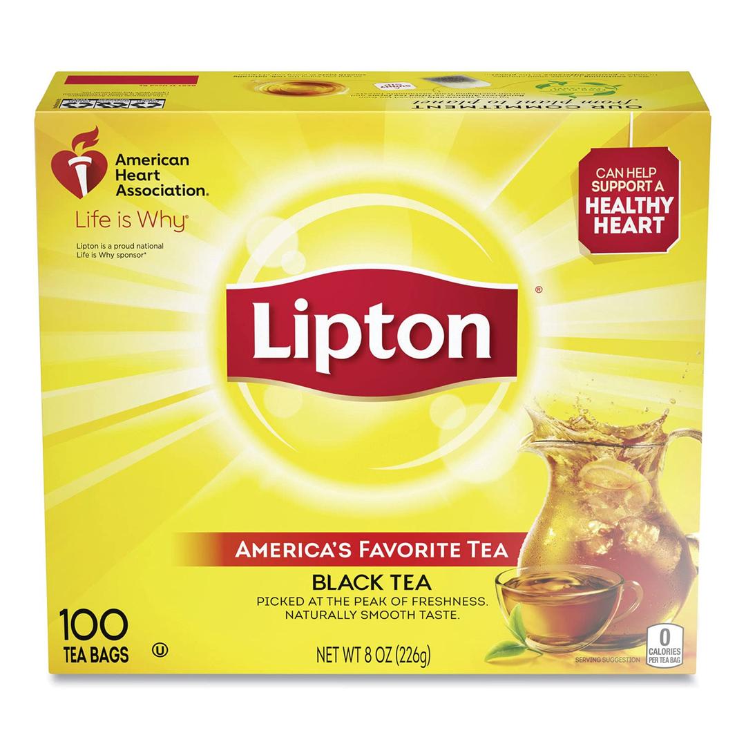 Lipton Tea Bags Black Flavor 100 Bags Per Box, BBD 04/2028