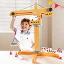 Hape Playscapes Crane Lift Playset| Construction Truck Vehicle Playset for Kids, L: 17.8, W: 16.5, H: 21.2 inch