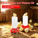 Chick Feeder and Waterer Set, 7-Piece Chick Supply with Feeder, Chick Waterer and Chick Perch, Chick Starter Kit for Small Poultry Ducks Quail