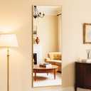 DUMOS Full Length Mirror 59"x17" Full Body Floor Mirror for Bedroom or Cloakroom, Can Stand Alone, Hang or Lean Against Wall, Tall Wall Mirror with Stand and Sleek Aluminum Alloy Thin Frame