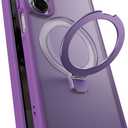 for Samsung Galaxy A16 / A17 / A26 Magnetic Phone Case with Kickstand, Compatible with Mag-Safe, Slim Shockproof Translucent Matte Mag-Stand Cover, Built in Kick Stand, Purple