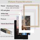 5x7 Picture Frame Set of 4, Matted Brass Simple Modern Brushed Thin Aluminum Metal Photo Frame Fits 3x5 and 4x6 with Mat or 5 x 7 without Mat . Vertical and Horizontal for Tabletop and Wall