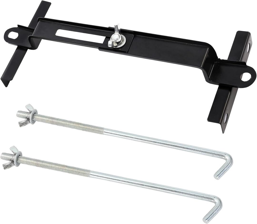 Car Battery Hold Down Kit, High-Strength Car Battery Crossbar with Heavy-Duty Clamps, Rust-Resistant Car Battery Holder with J-bolts (11inch/27cm bolts)