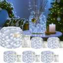 6 Pack 16FT 50 LED Fairy Lights Battery Operated with Timer, 8 Modes USB Mini Twinkle Light, Small String Lights for Christmas Tree Wreath Vase Bedroom DIY Wedding Decorations-Cold White