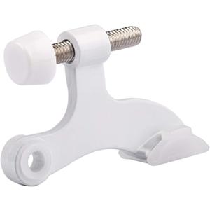 HOMOTEK 12 Pack Hinge Pin White Door Stopper, Adjustable Deluxe Heavy Duty Door Stopper 2-1/2"x1-3/4,with White Rubber Bumper Tips