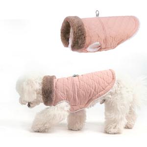 BEAUTYZOO Winter Dog Coat with Harness Built in, Warm Dog Puffer Jacket Vest Padded Fleece Cold Weather Coats Windproof Waterproof Snow Jackets Clothes for Small Medium Puppy, Pink XS (XS (Back: 10",Chest: 15"))