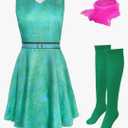 Yellow Green Women Cosplay Costume, Women Dress Cosplay Outfit, Size: XL