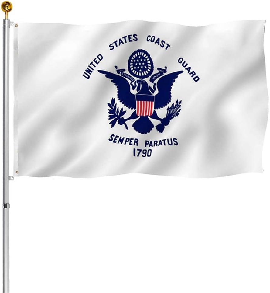 Double Sided US Coast Guard Military Flag 4x6 Outdoor- UV Fade Resistant United States Coast Guard USCG Flags with 2 Grommets