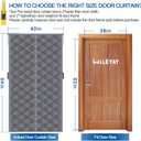 Magnetic Thermal Insulated Door Curtain,Fits Door Size 38'' x 82'', Durable Oxford Cloth Thicken Cotton Fiber Fill, Temporary Door Insulation Cover,Soundproof Weatherproof Doors Blanket (Gray)