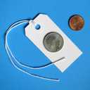 100 White Tags with String Attached - #1, 2 3/4 x 1 3/8, Paper Blank Hang Labels with String and Reinforced Eyelet
