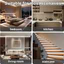 50FT COB Led Strip Lights, Uniform 6500K COB Rope Light,Bright Daylight White Lights,High Density,App/Remote Control,Indoor 24V Cuttable Cabinet Lights for Bedroom,Bookshelf,Showcase,Kitchen