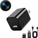 1080P HD Charger Camera with Motion Detection, 106 Wide Angle, No WiFi/Monthly Fee, Mini Hidden Camera for Home Security/Nanny/Pet Monitoring