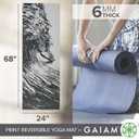 Gaiam Yoga Mat - Premium Print Reversible Extra Thick Non Slip Exercise & Fitness Mat for All Types of Yoga, Pilates & Floor Workouts