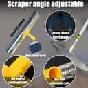 Self Leveling Cement Tool Kit,Epoxy Flooring Tool Kit,Self-Leveling Rake,Spike Shoes for Epoxy Flooring,Floor Leveling Tools,Spike Roller for Self-Leveling,23.62~55.12 inch Telescopic Pole